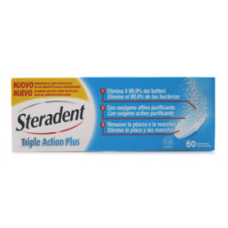 Steradent Triple Acción Pastillas De Limpieza 60 Uds.